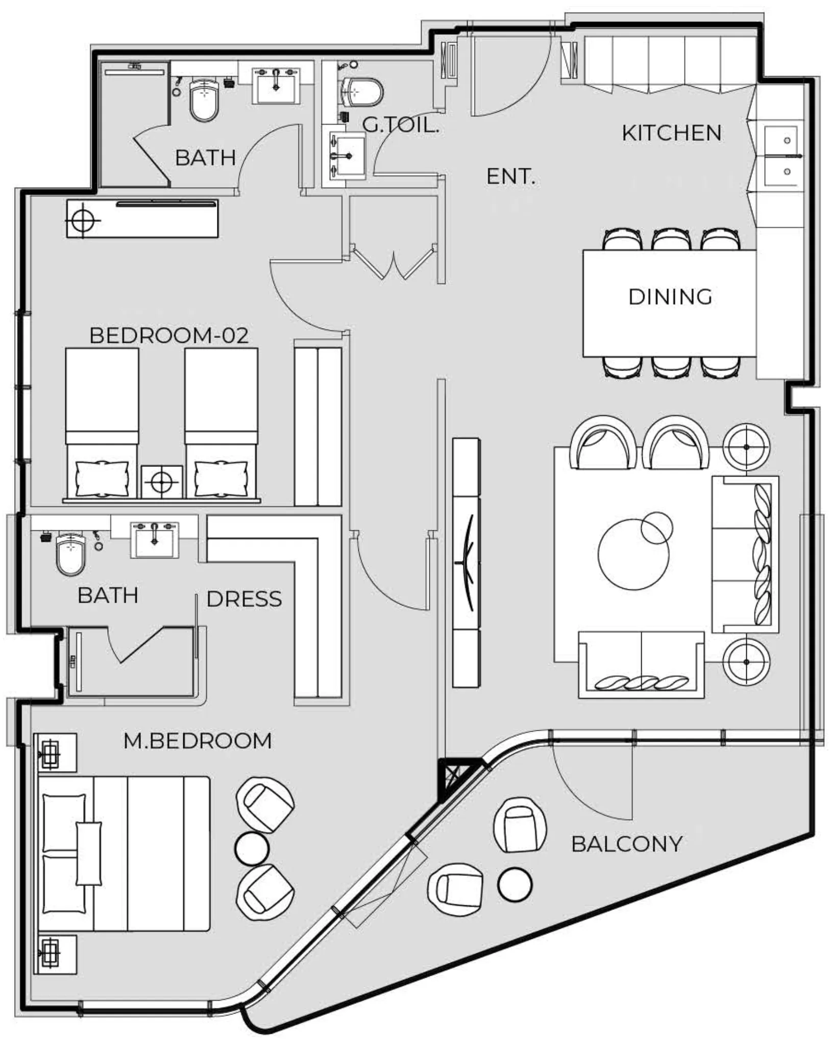 2 BR layout at Coastal Haven