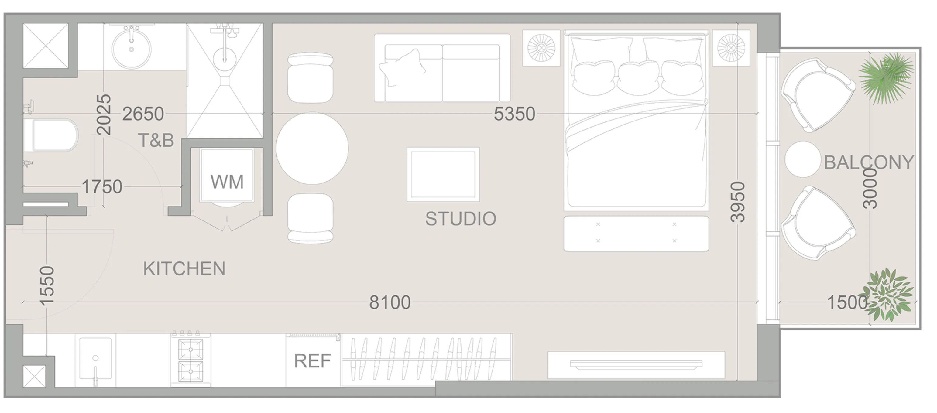 0 BR layout at 1WOOD Residence 2