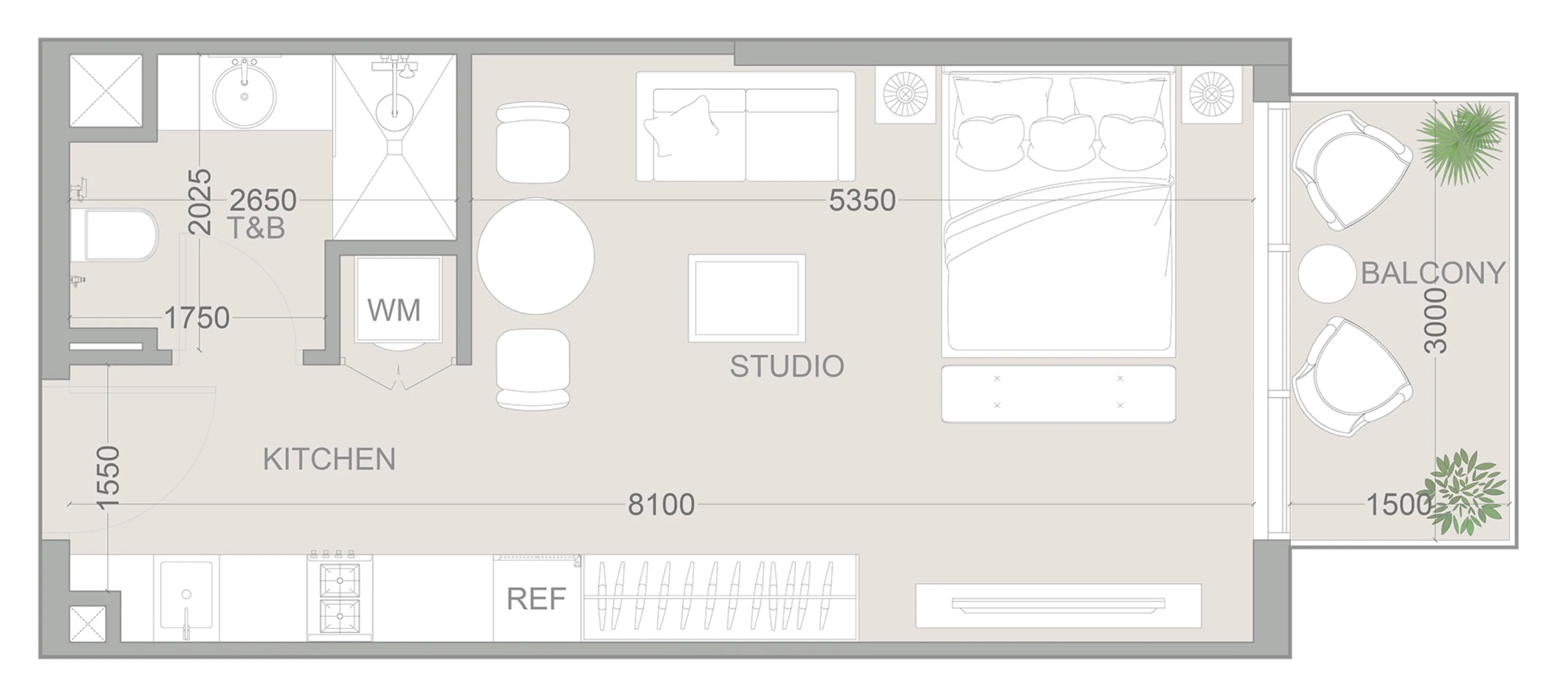 0 BR layout at 1WOOD Residence 2