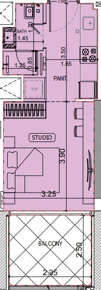 0 BR layout at Binghatti Elite