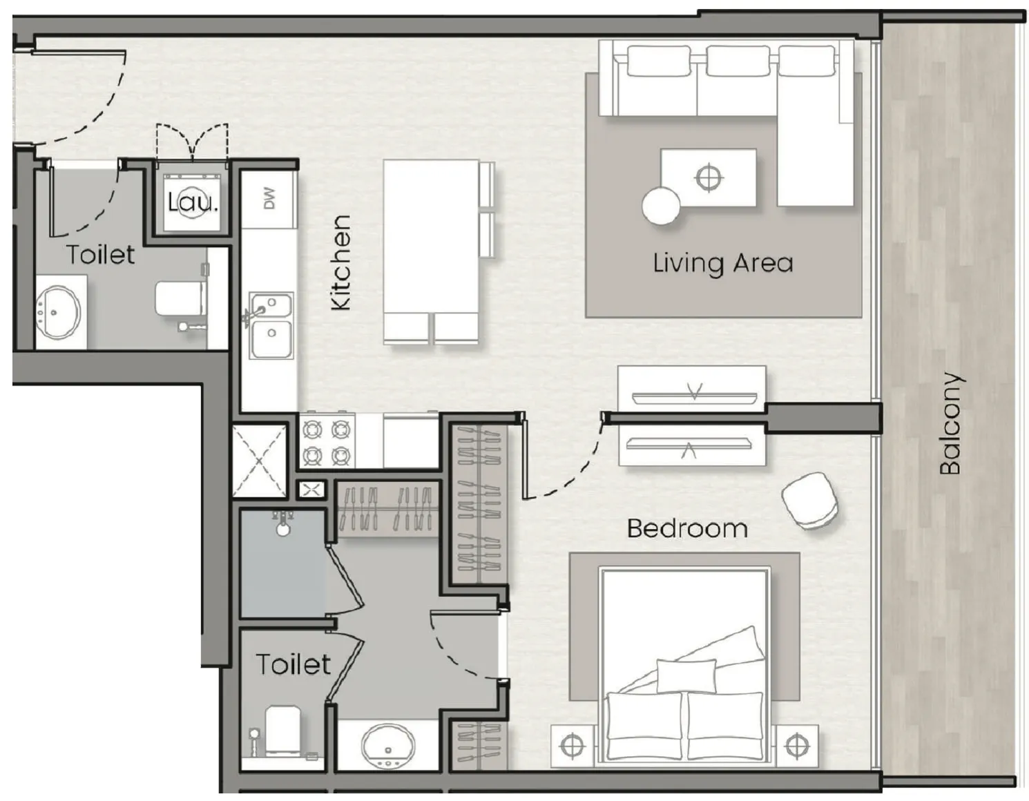 1 BR layout at Havelock Heights