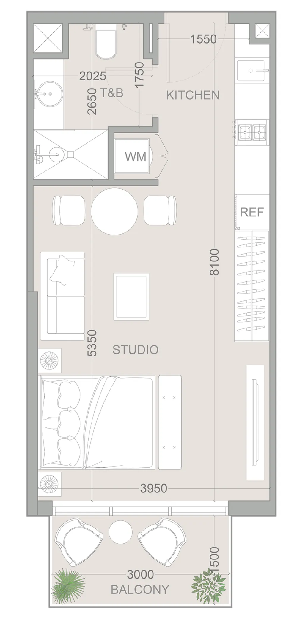 0 BR layout at 1WOOD Residence 2