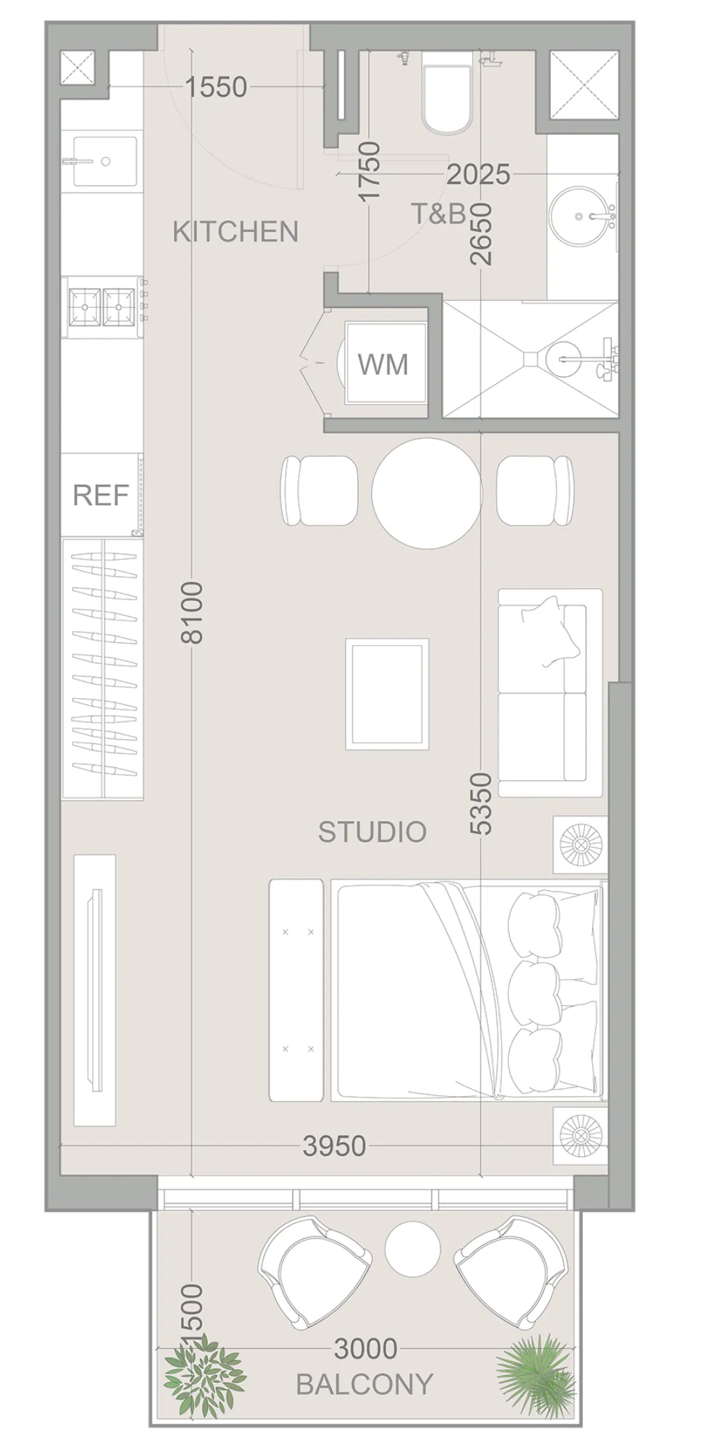 0 BR layout at 1WOOD Residence 2