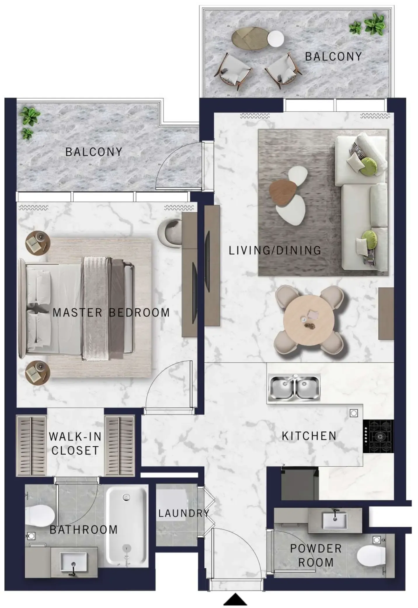 1 BR layout at DoubleTree by Hilton