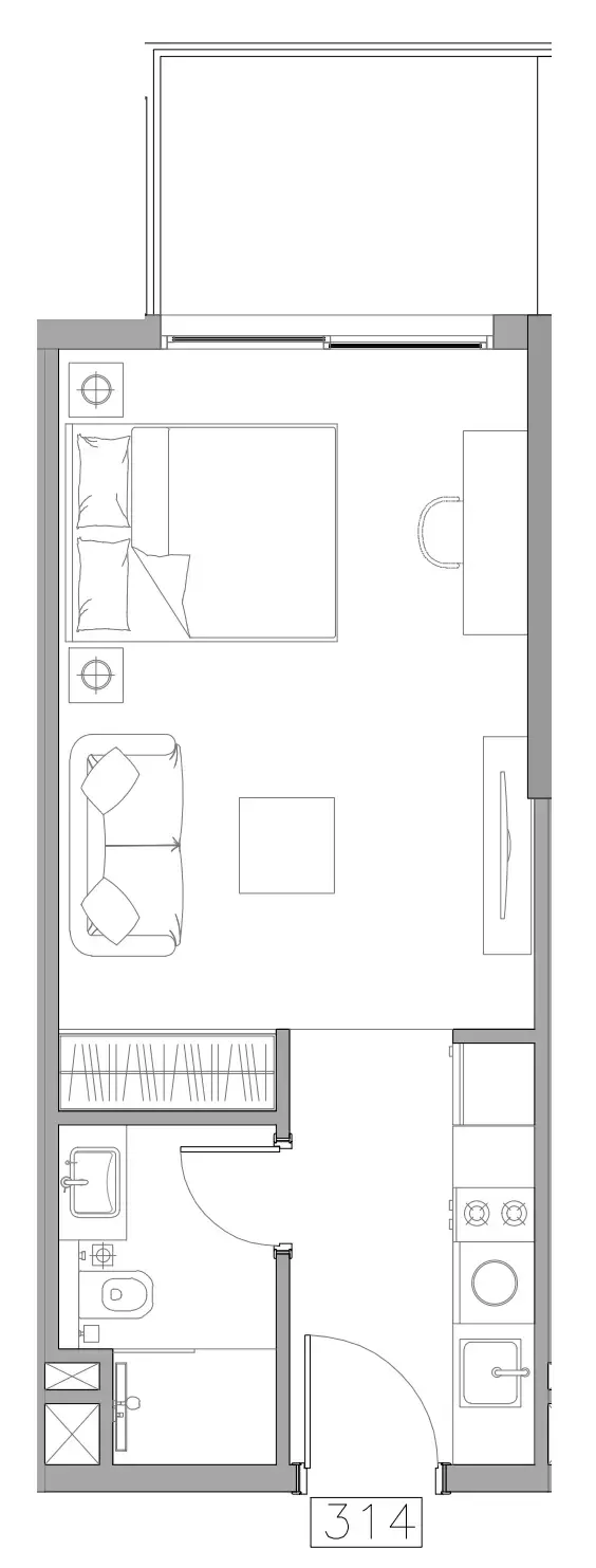 0 BR layout at Trevino