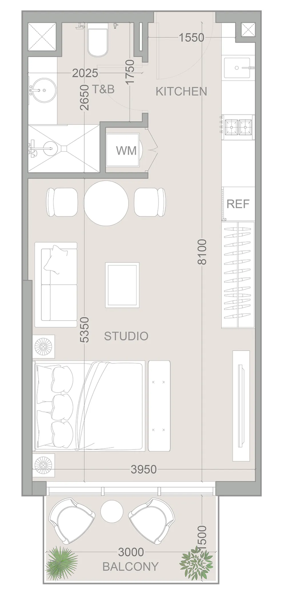 0 BR layout at 1WOOD Residence 2