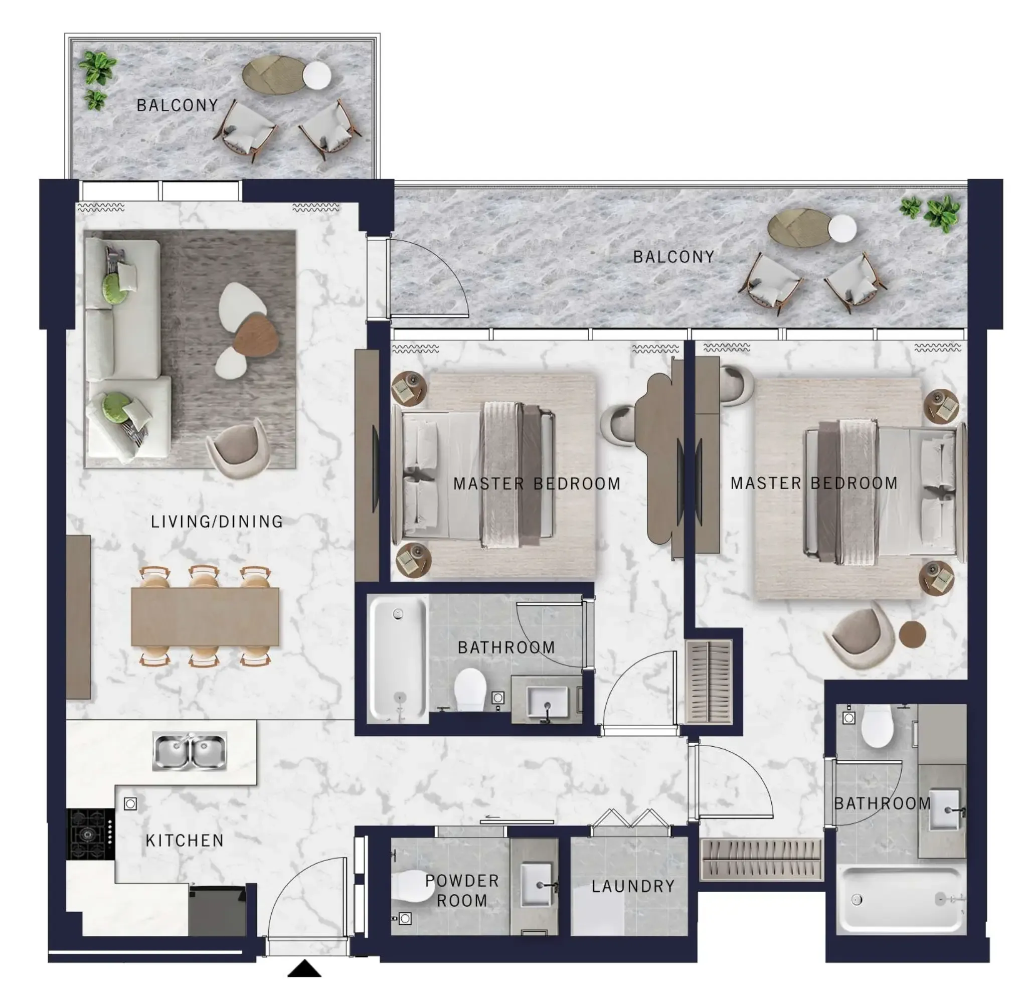 2 BR layout at DoubleTree by Hilton