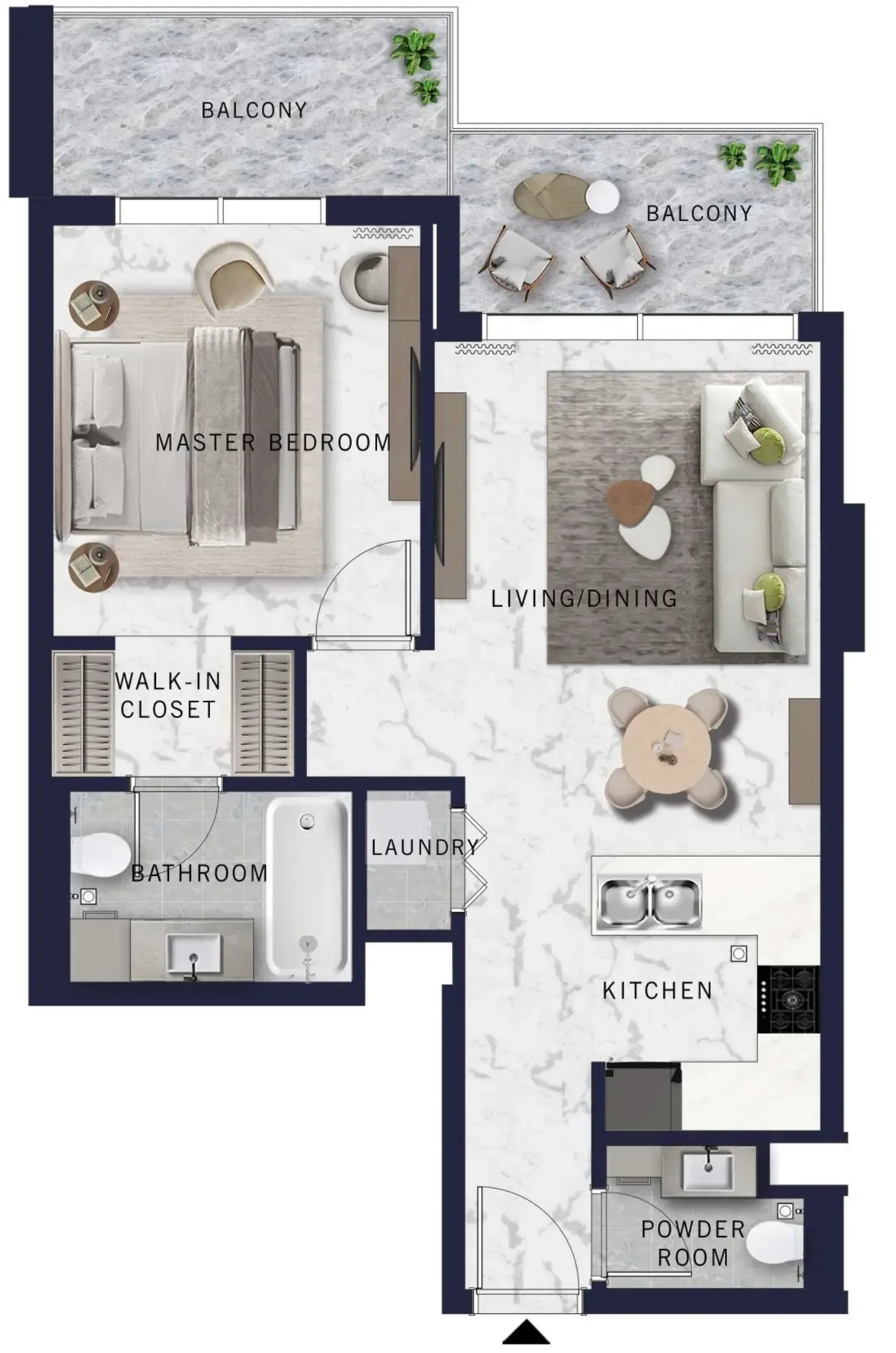 1 BR layout at DoubleTree by Hilton