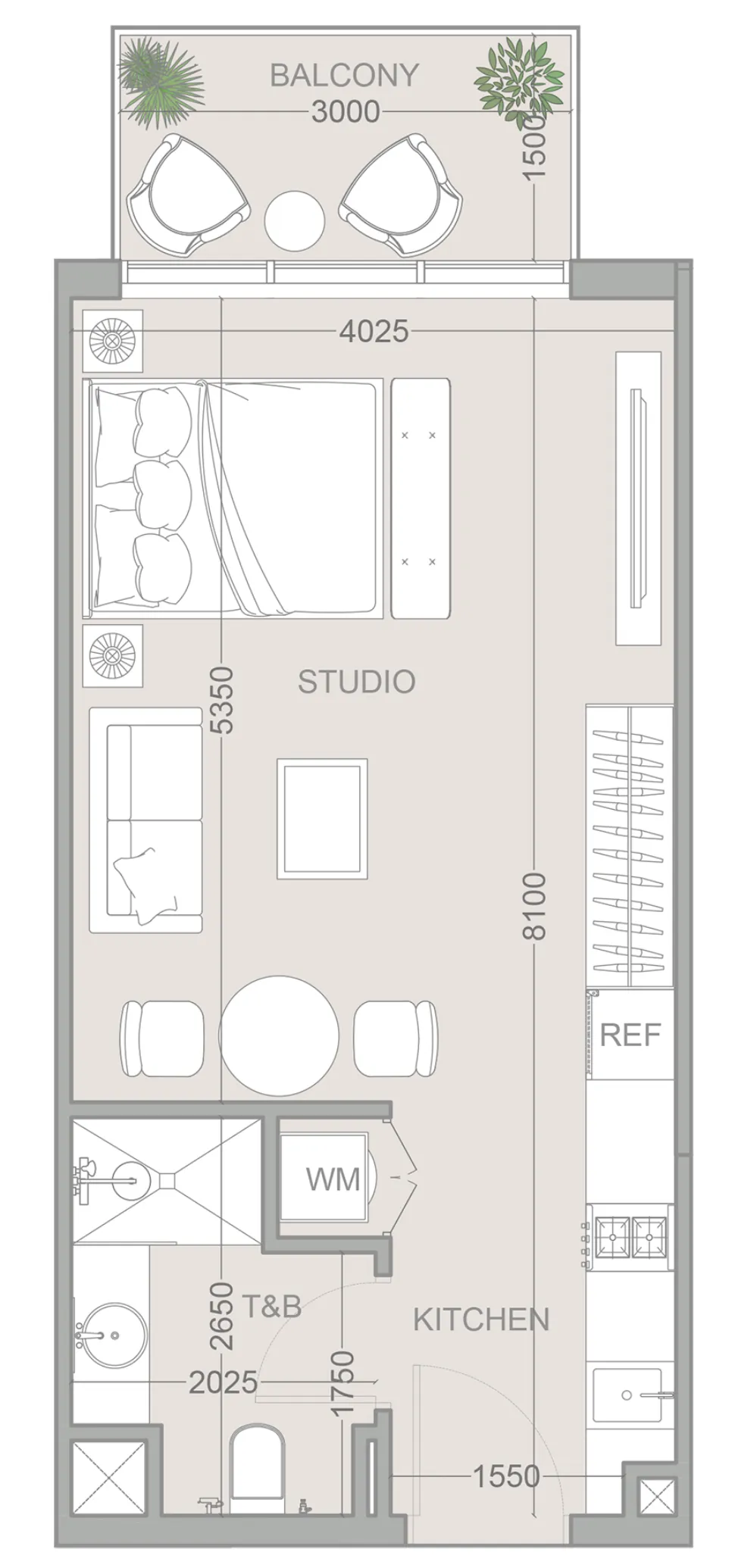 0 BR layout at 1WOOD Residence 2