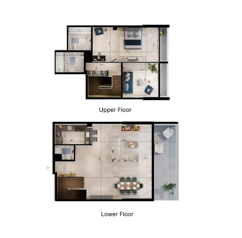 1 BR layout at Uniestate Prime Tower
