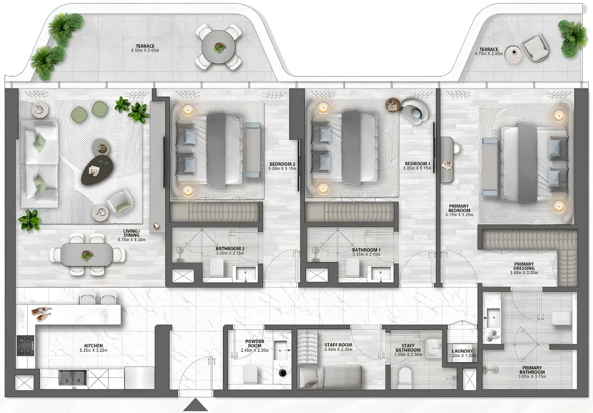 3 BR layout at Passo by Beyond
