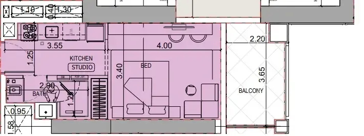 0 BR layout at Binghatti Titania