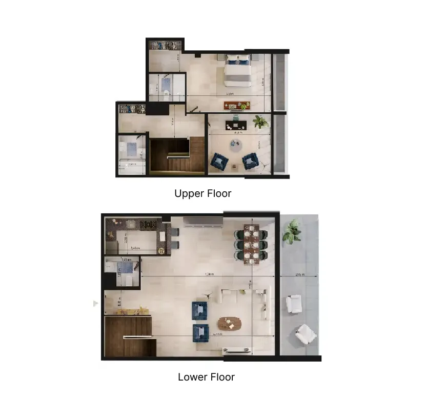 1 BR layout at Uniestate Prime Tower