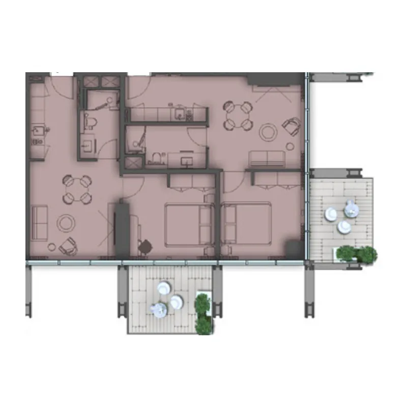 2 BR layout at The Symphony by Imtiaz