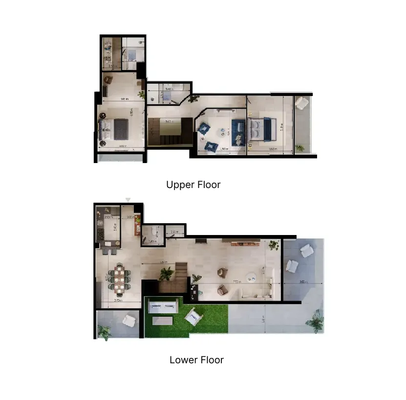 2 BR layout at Uniestate Prime Tower