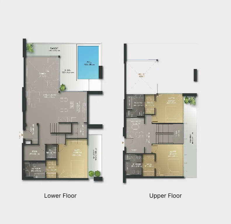 3 BR layout at Olaia Residences