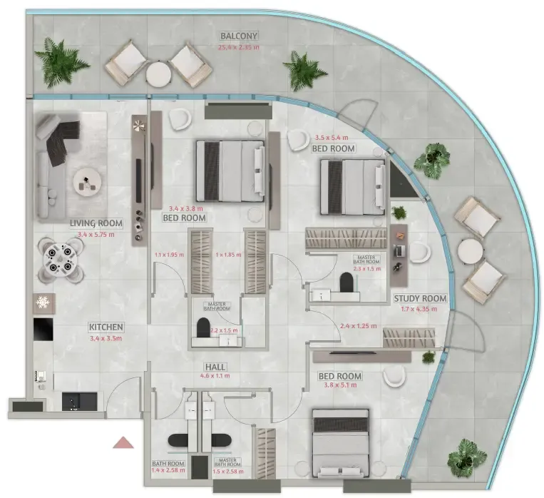 3 BR layout at Sakura Gardens
