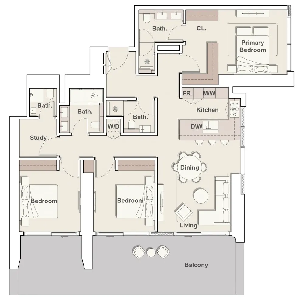 3 BR layout at Eltiera Heights