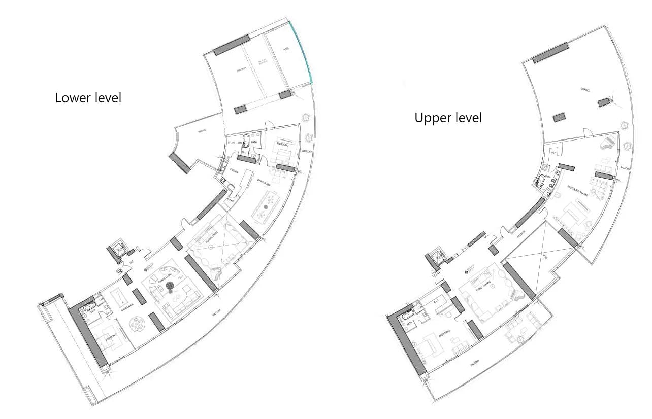 Cavalli Tower 3 BR floor plan - Dubai Media City, Dubai - by DAMAC