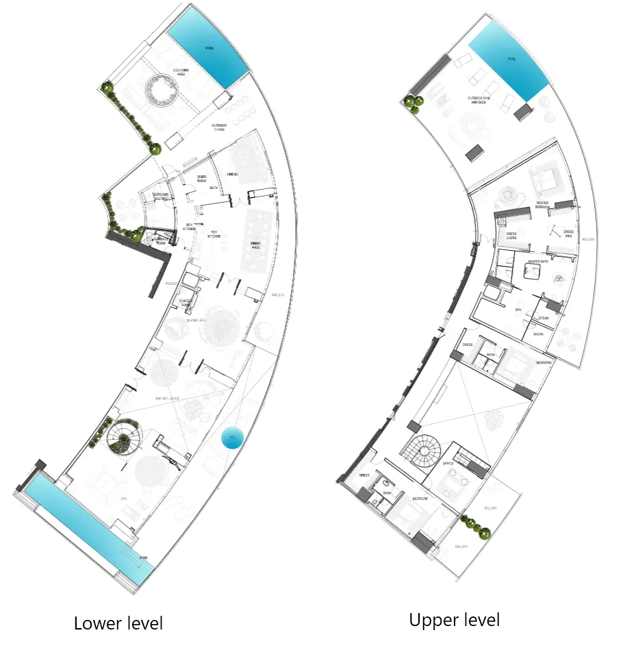 Cavalli Tower 3 BR floor plan - Dubai Media City, Dubai - by DAMAC