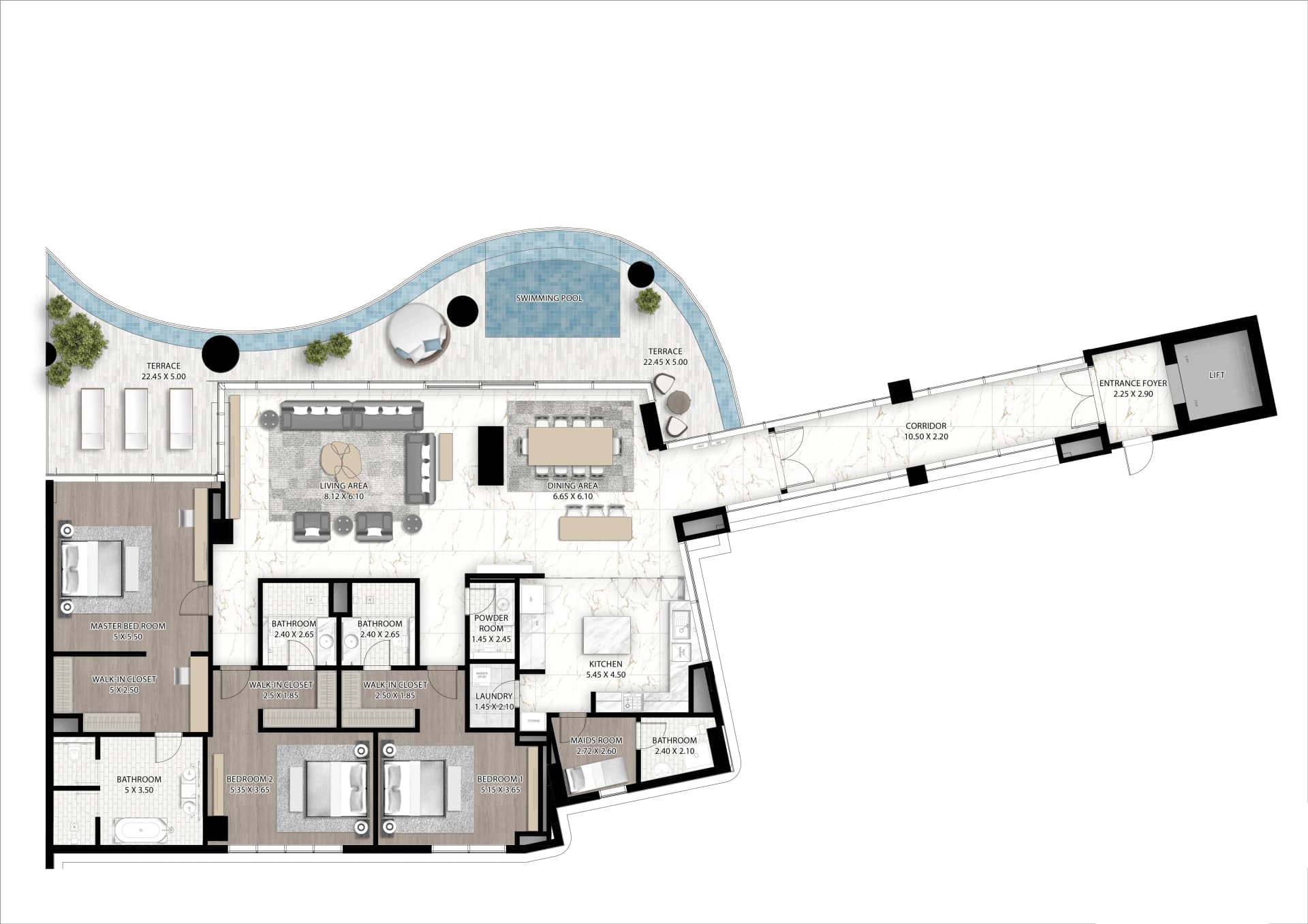 Cavalli Couture 3 BR floor plan in Safa Park, Dubai, by DAMAC