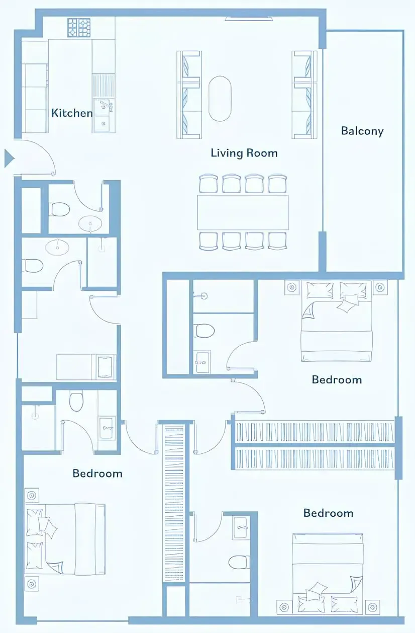 3 BR layout at Luma Park Views