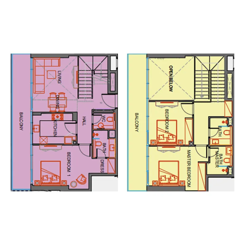 3 BR layout at SkyGate Tower
