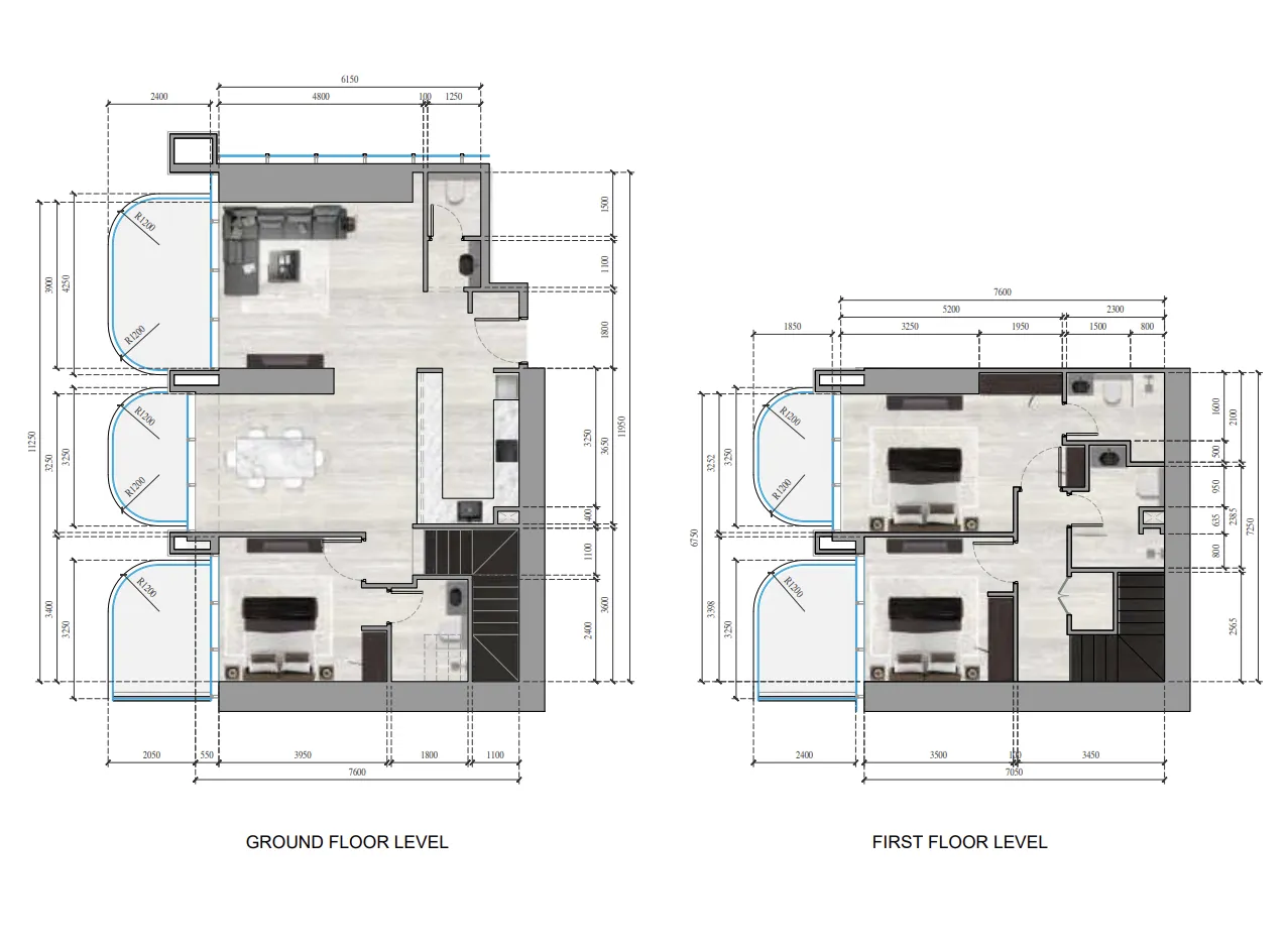 3 BR layout at Ananda Residences