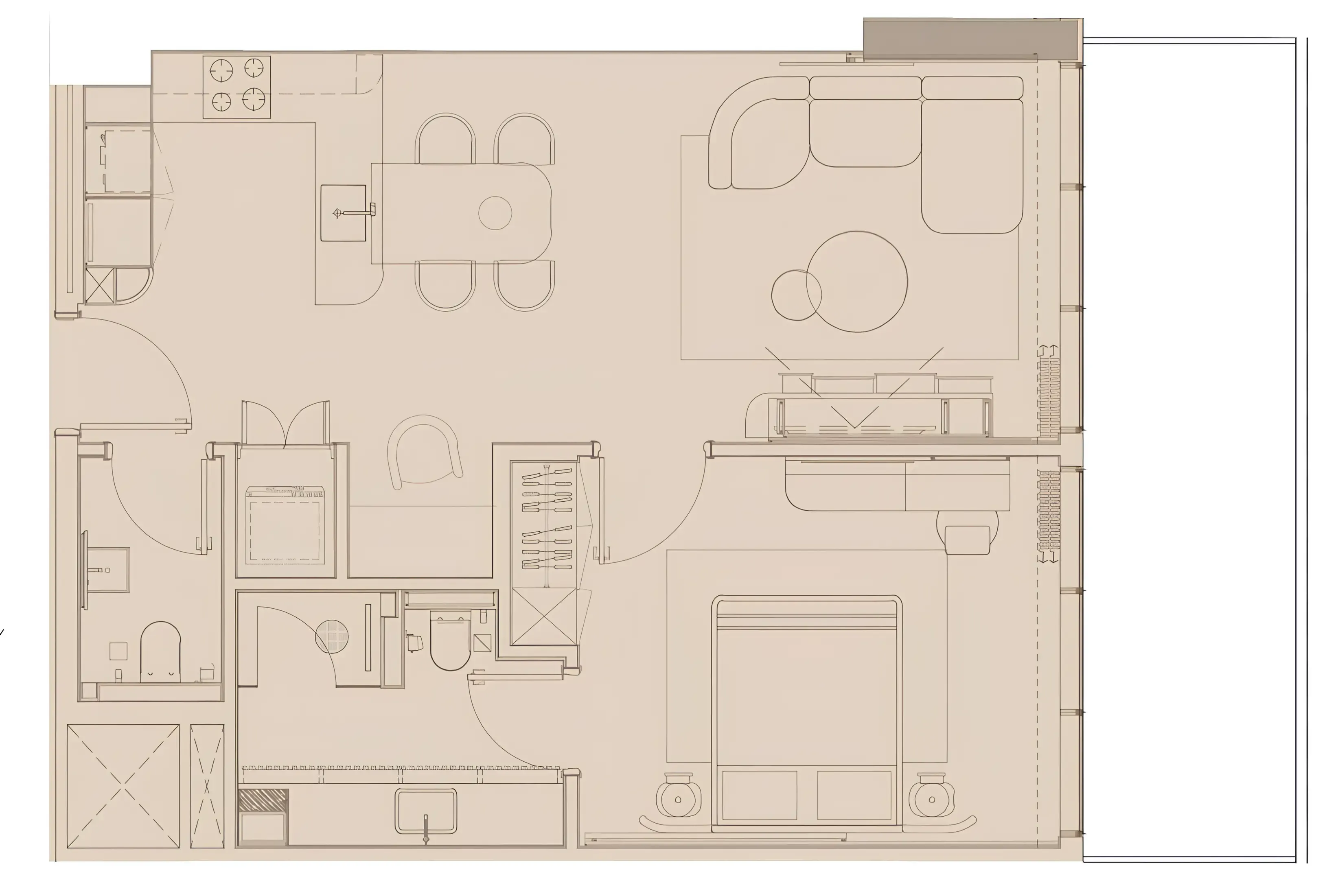 1 BR layout at Pearl House IV