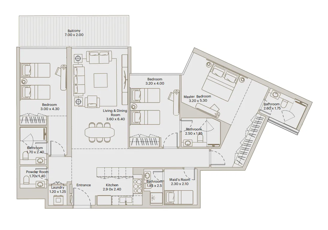 3 BR layout at Eleve