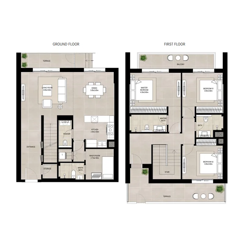 3 BR layout at Olbia