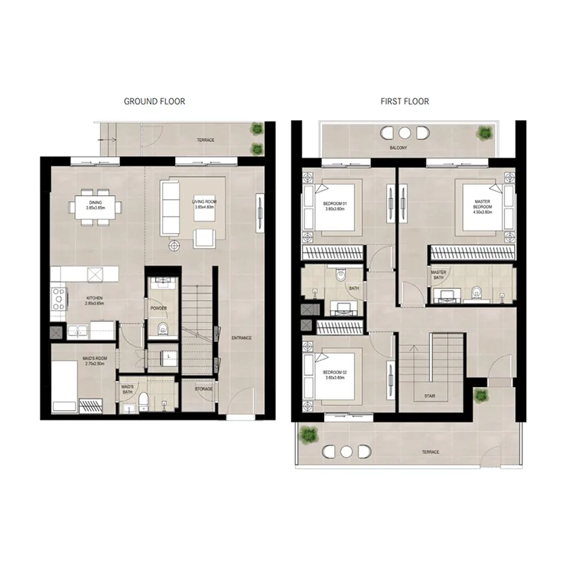 3 BR layout at Olbia