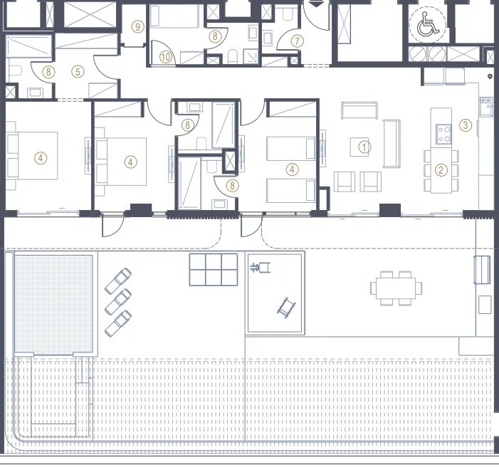 3 BR layout at Liora