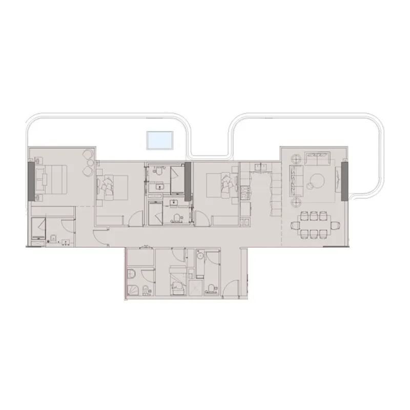 3 BR layout at Sunset Bay 5