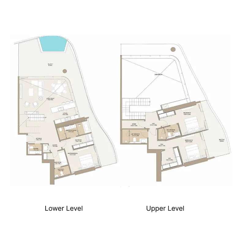 3 BR layout at Laguna Residence