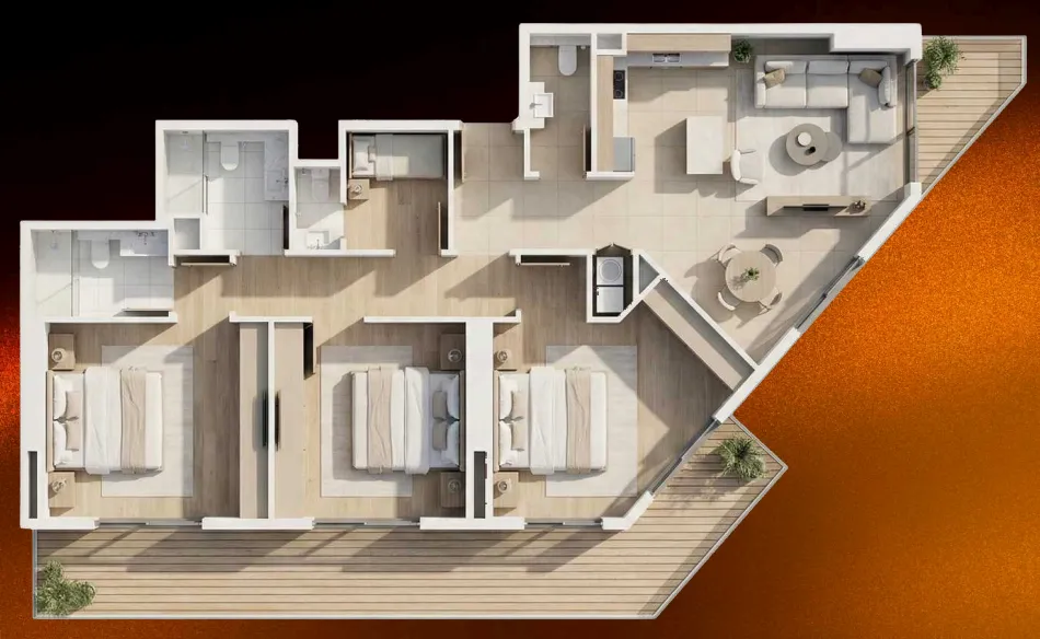 3 BR layout at 09 Life Residences