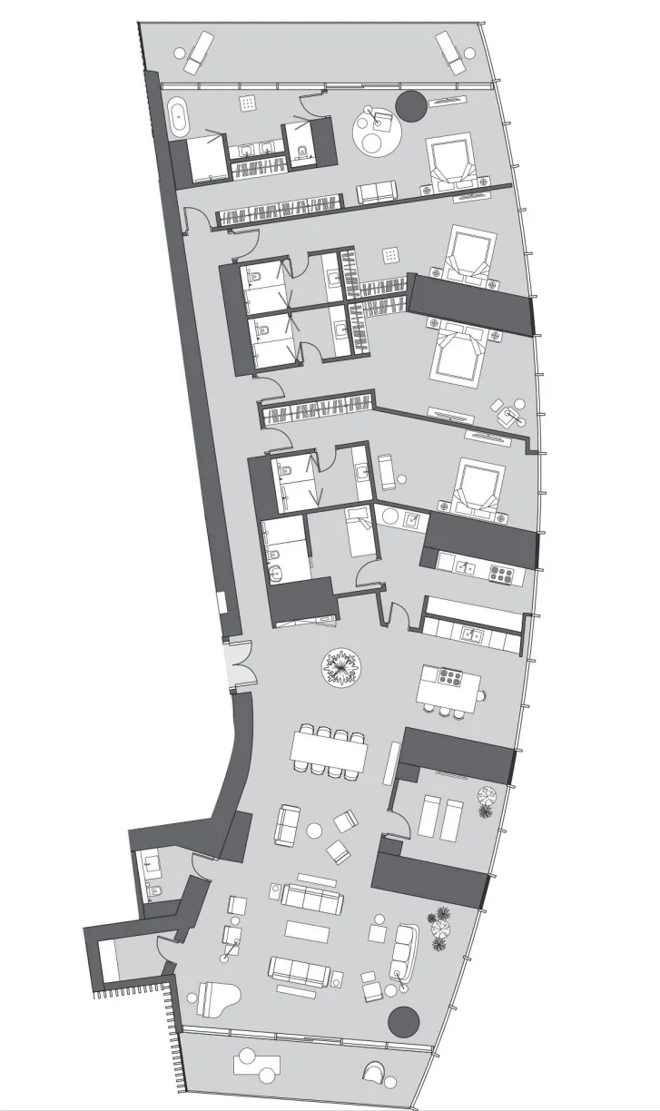 4 BR layout at Six Senses Residence