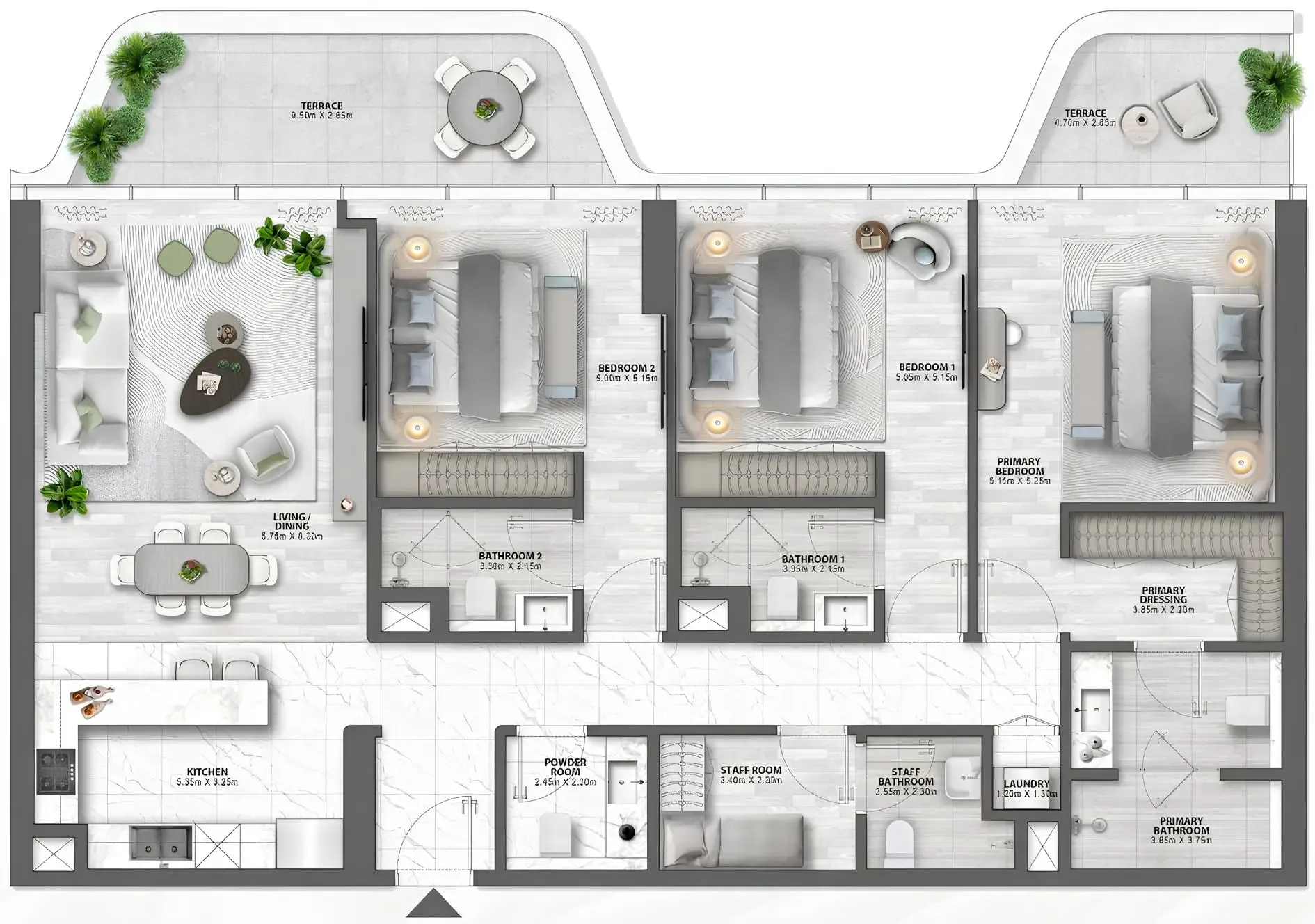 3 BR layout at Passo by Beyond