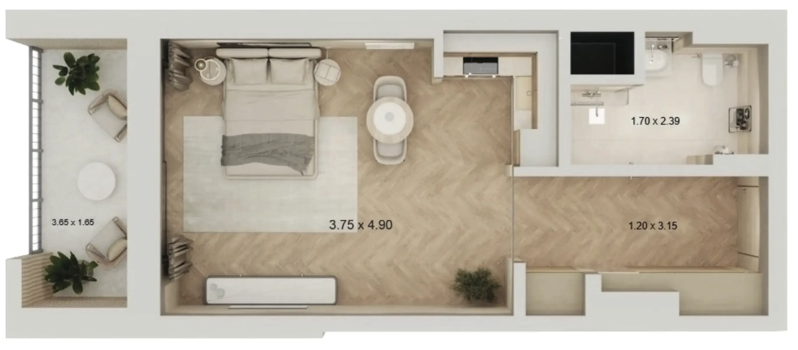 0 BR layout at Arisha Terraces