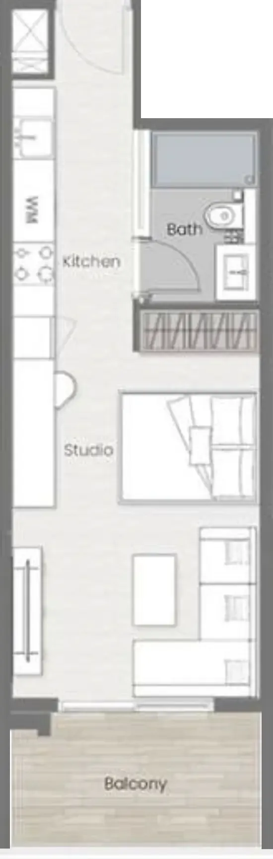 0 BR layout at Beverly Park