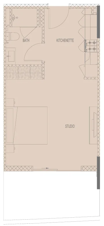 0 BR layout at Hadley Heights 2