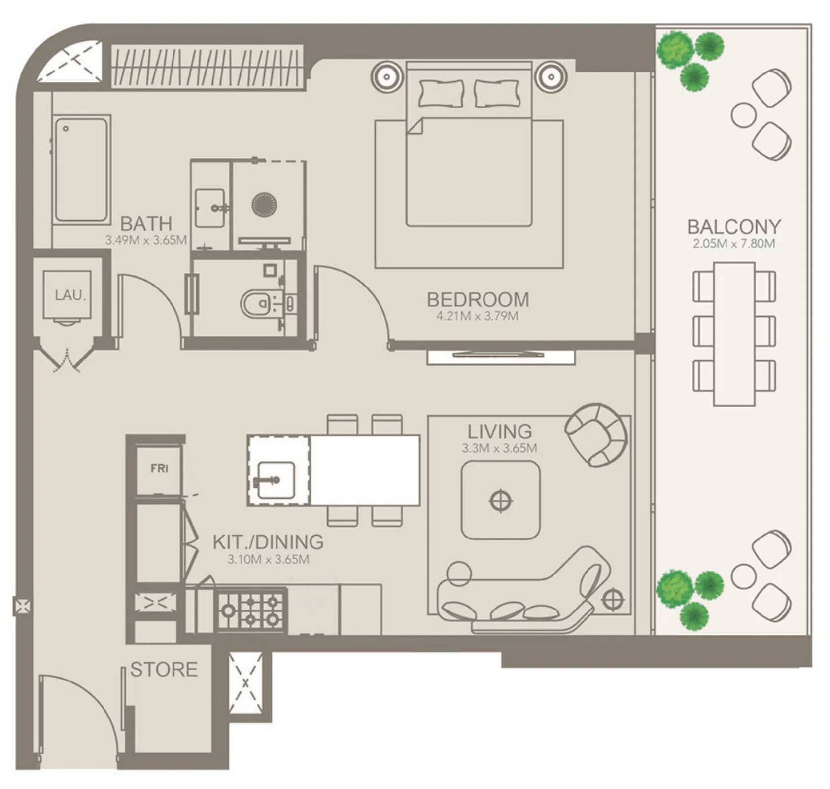 1 BR layout at Golf Grove by Regent