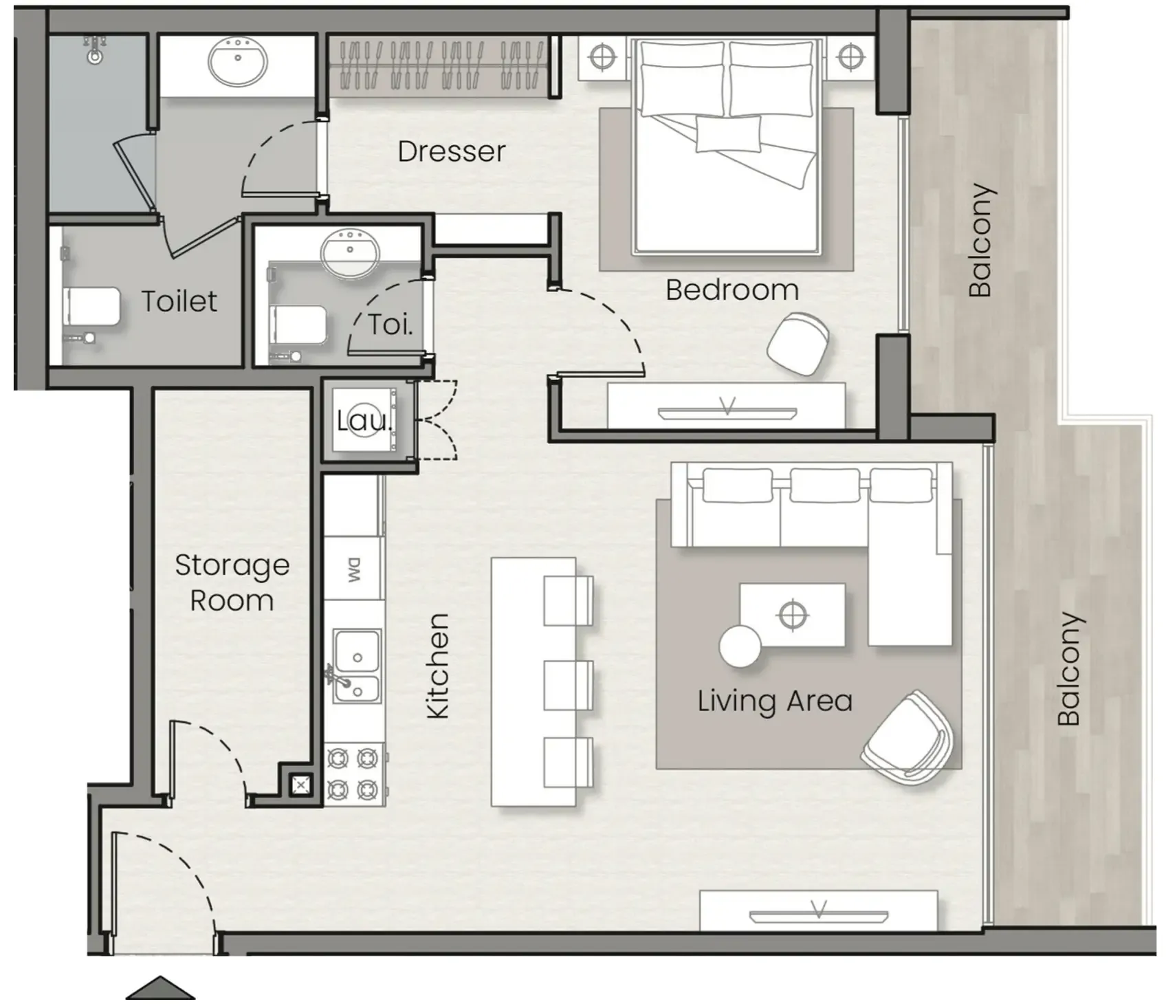 1 BR layout at Havelock Heights