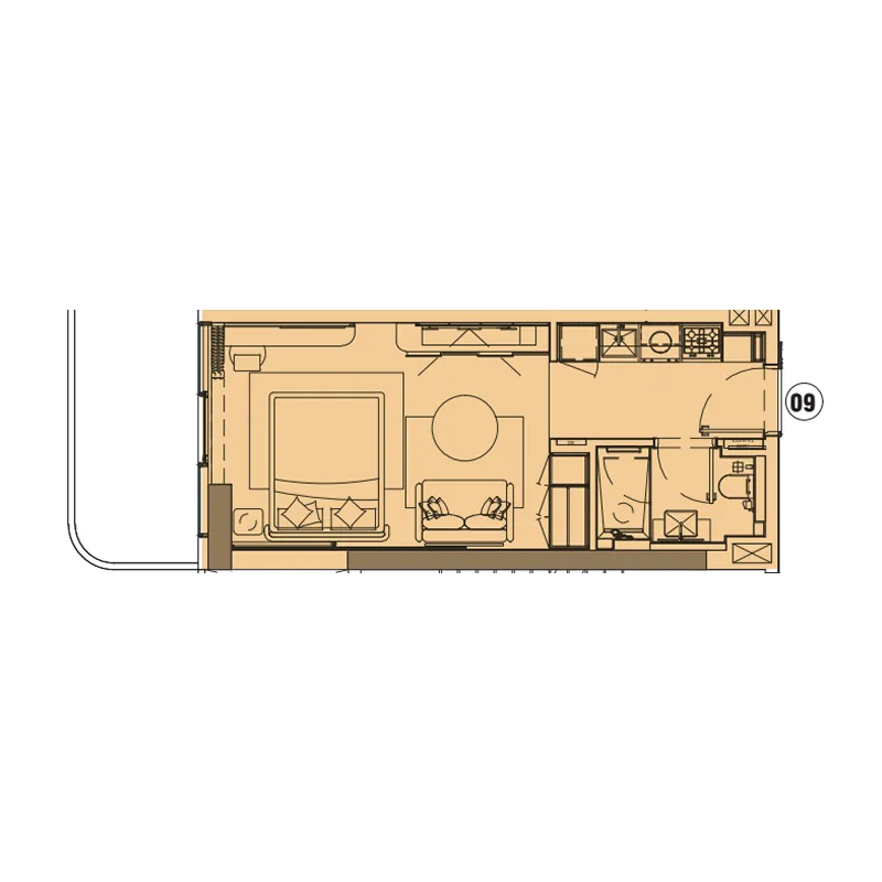 0 BR layout at Pearl House IV
