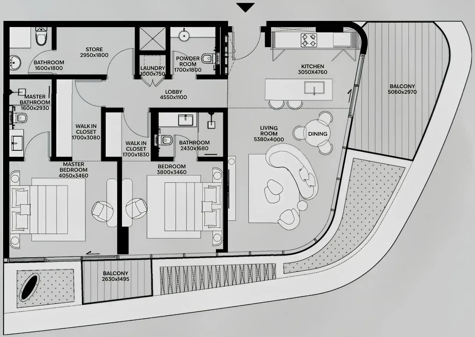 2 BR layout at Lia by Avenew Development