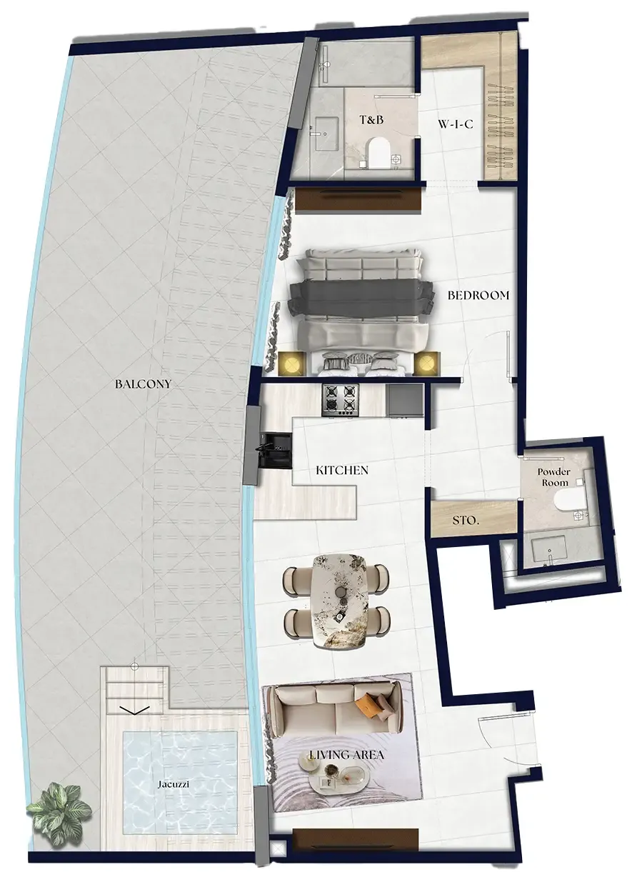 1 BR layout at Xenia Residence