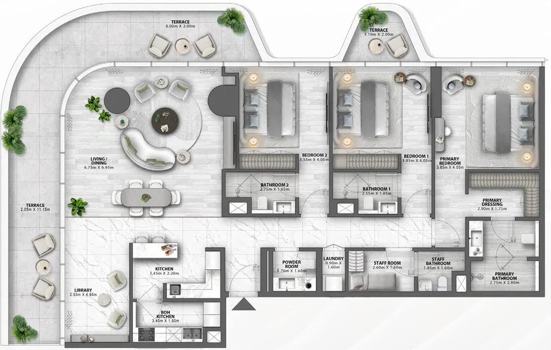 3 BR layout at Passo by Beyond