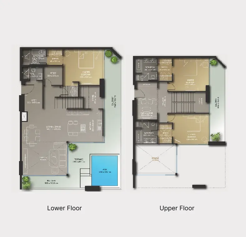 3 BR layout at Olaia Residences