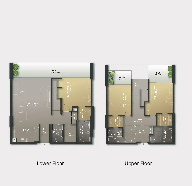 3 BR layout at Olaia Residences