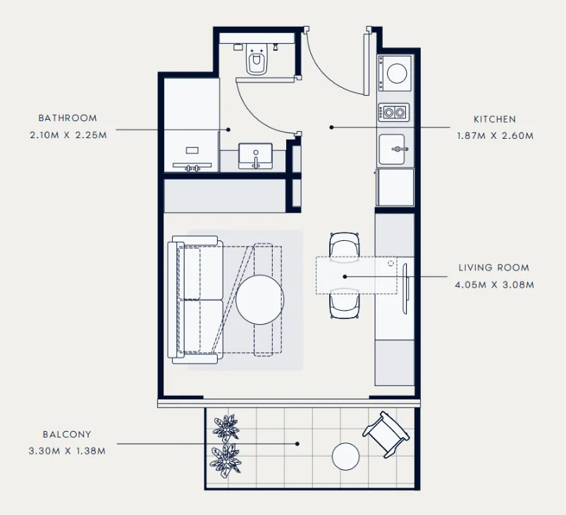 0 BR layout at Azizi Venice 